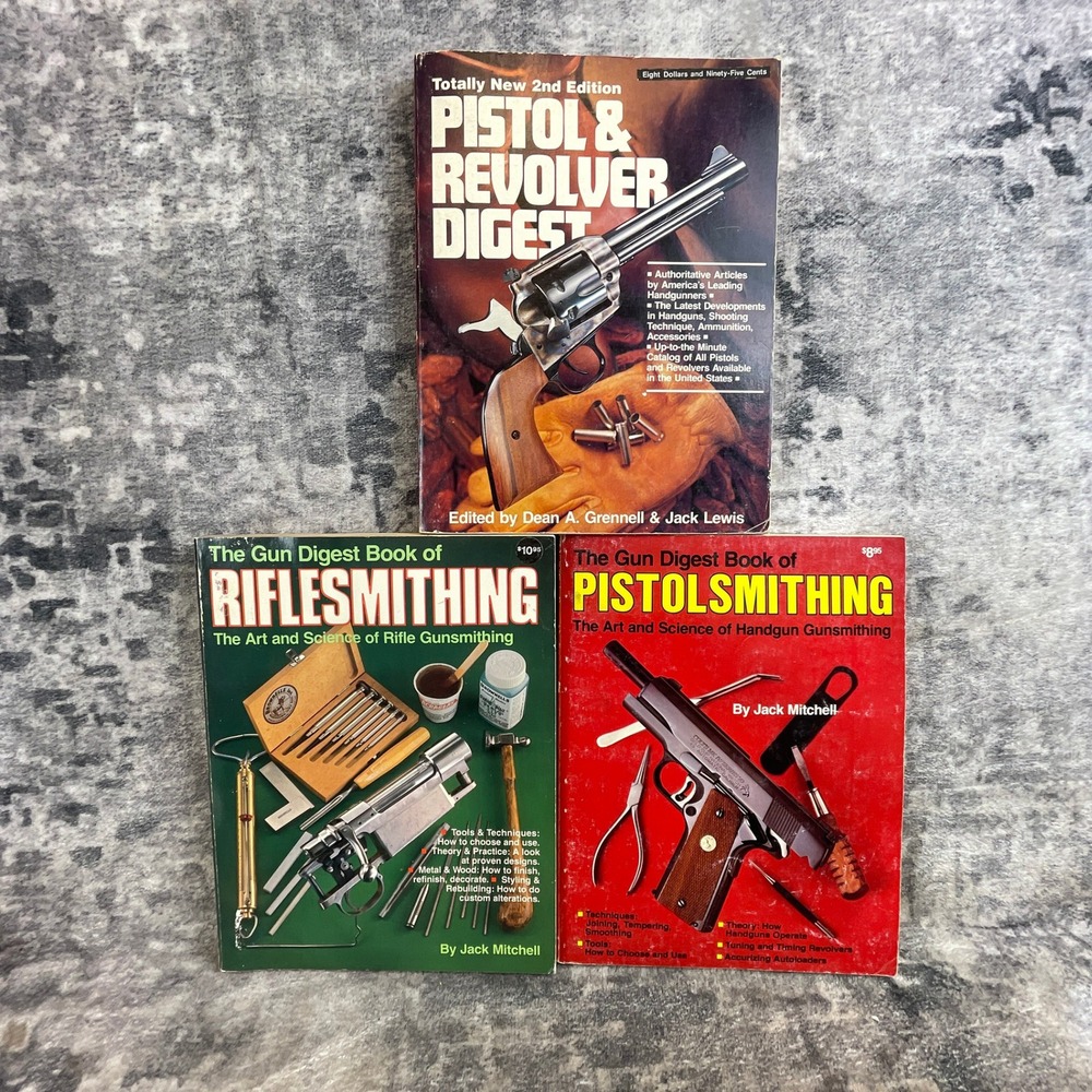 Gun Digest Books Lot of 3 Pistol Revolver Digest Riflesmithing Pistolsmithing